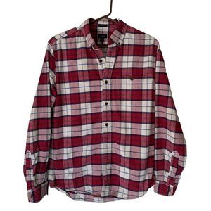 J.Crew Slim‎ Maroon & Cream Flannel Shirt - Medium
